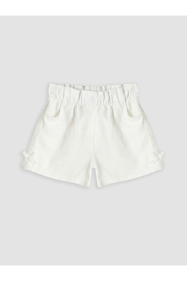 White Elastic Waist Girl's Shorts Skirt