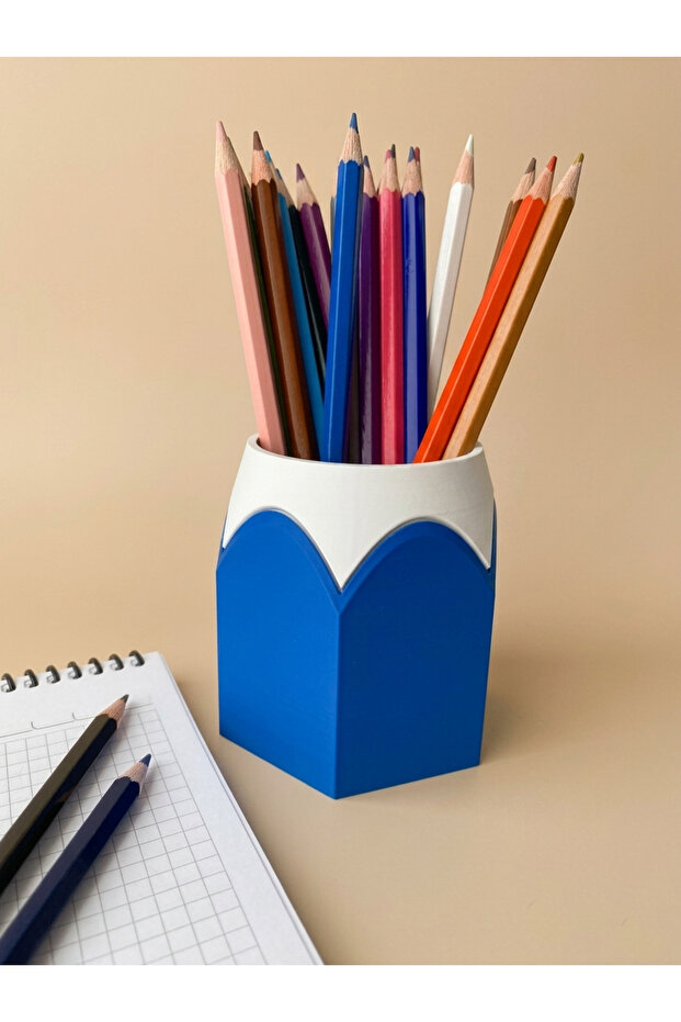 Pen-Like Desktop Pen Holder and Organizer - Blue