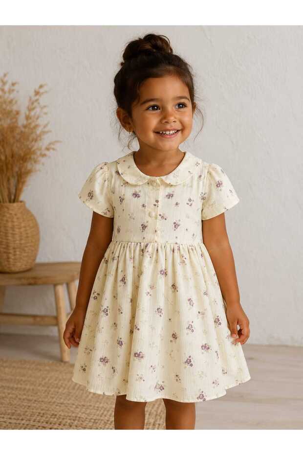 Flower Printed Front Buttoned Dress