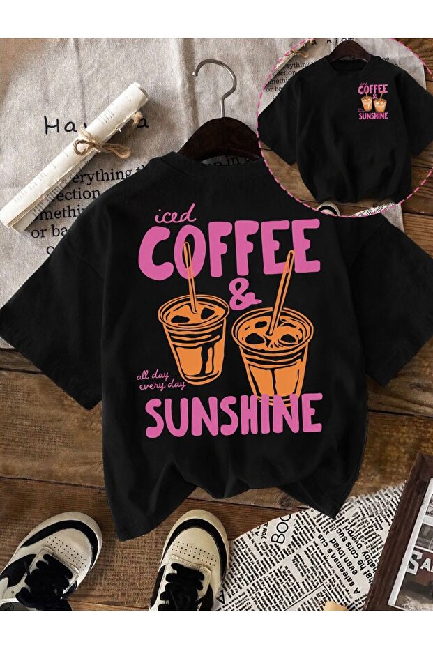 İced Coffe&Sunshine Printed Crewneck Unisex T-Shirt