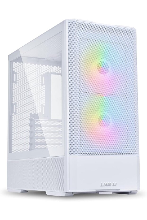 علبة كمبيوتر للألعاب Lian Li Lancool 207 Compact ATX RGB، مع ألواح شبكية محسنة لتدفق الهواء، مع مراوح ARGB مقاس 2×140 مم، و2×120 مم