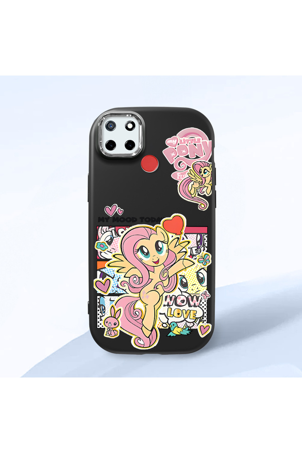Black Silicone Case Compatible with Realme C25/C25S with Shock-Absorbing Camera Protections