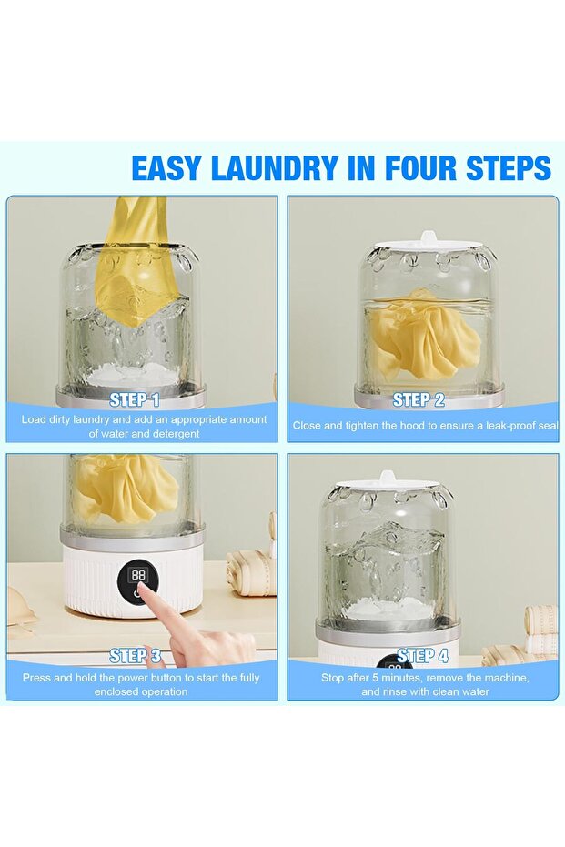 Rechargeable Mini Portable Washing Machine - 7