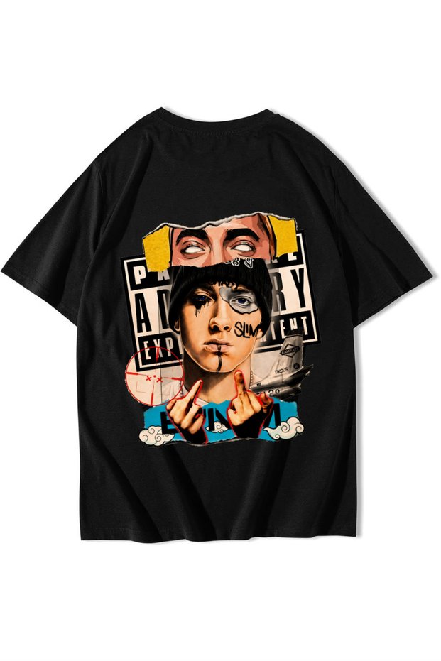 Unisex Oversize Eminem T-Shirt Black