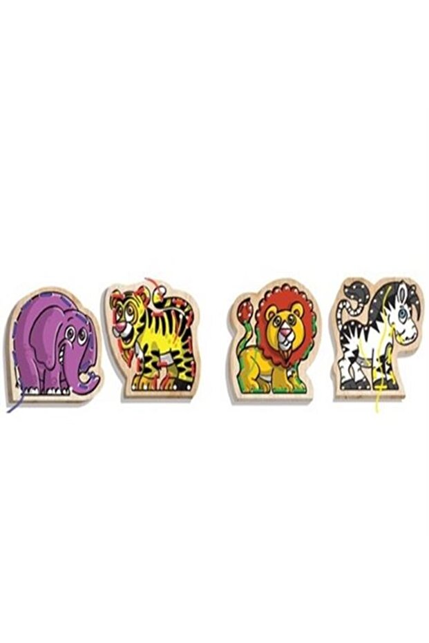 Chiva Wooden Rope-Entrapped Safari Animals Kal-1019