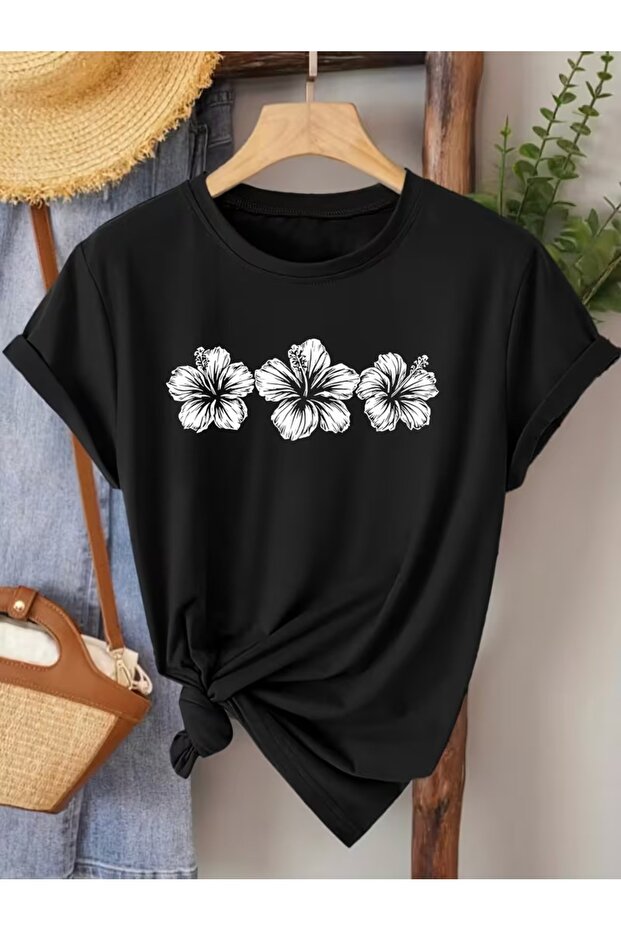 Women's Comfortable Fit Tshirt Mixed Print Tshirt