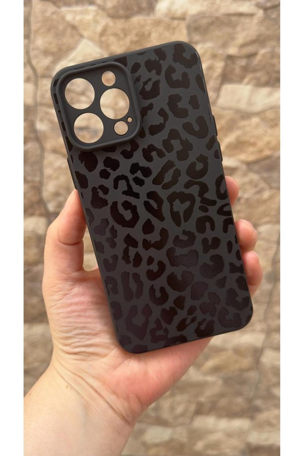 iPhone 13 Pro Max Compatible Leopard Patterned Silicone Shock-Absorbing Classic Protective Rubber Case