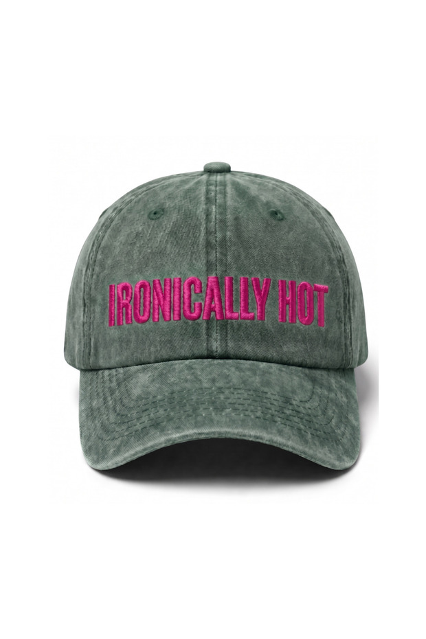 قبعة بيسبول مطرزة قابلة للغسل بتصميم ''IRONICALLY HOT''