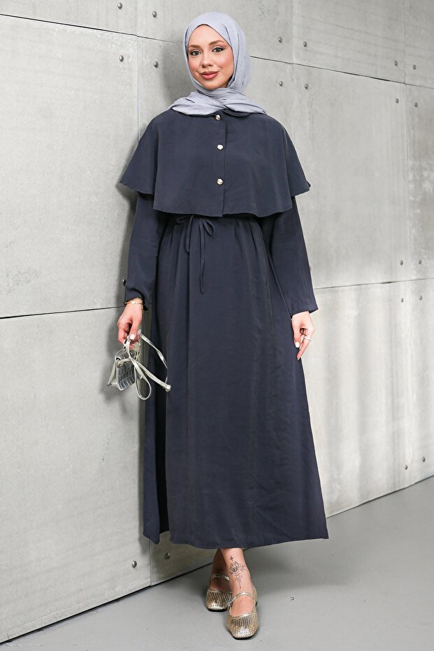 Anthracite Cape Modal Woven Dress