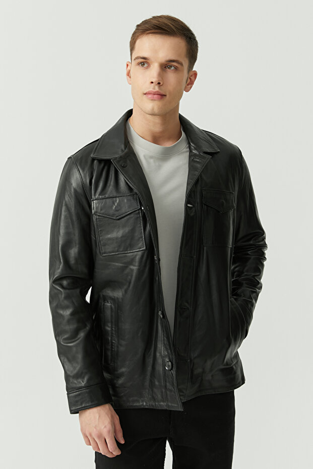 Regular Leather Coat - 6