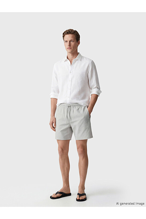 Nevavm Short Length Men's Swim Shorts with Difference in Length