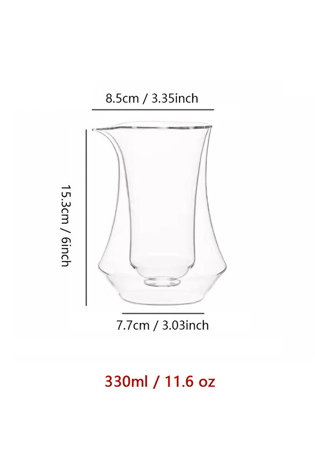 1pcs YWDL 300ml Double-layer Glass Coffee Sharing Pot Transparent Hanging Ear Hand Brewed Coffee Tas
