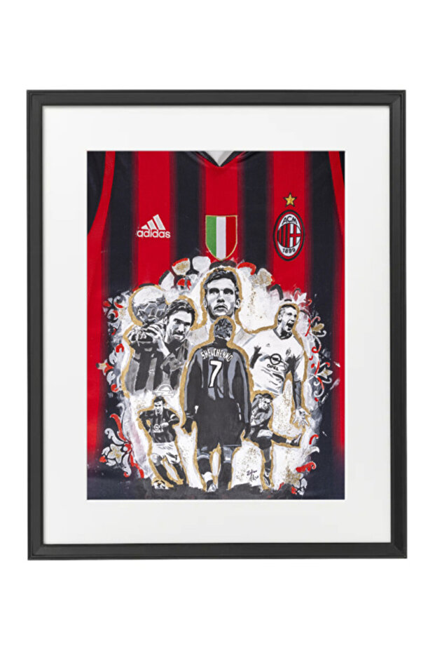 Shevchenko AC Milan Jersey Art Poster with Frame 50x40cm