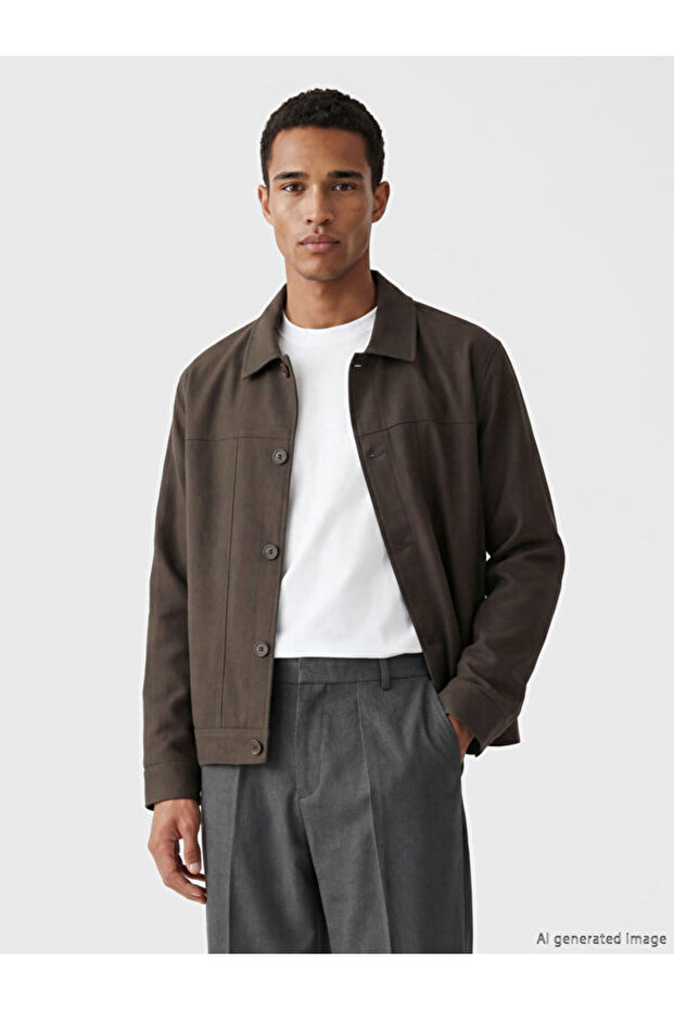 Esvab • Modern & Distinctive Relaxed Fit Shirt Roba Collar Men's Jacket