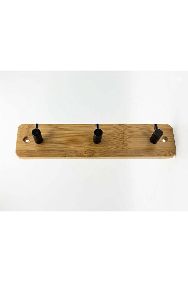 Decorative 3-Piece Bamboo Wall Hanger - Towel - Key - Bag