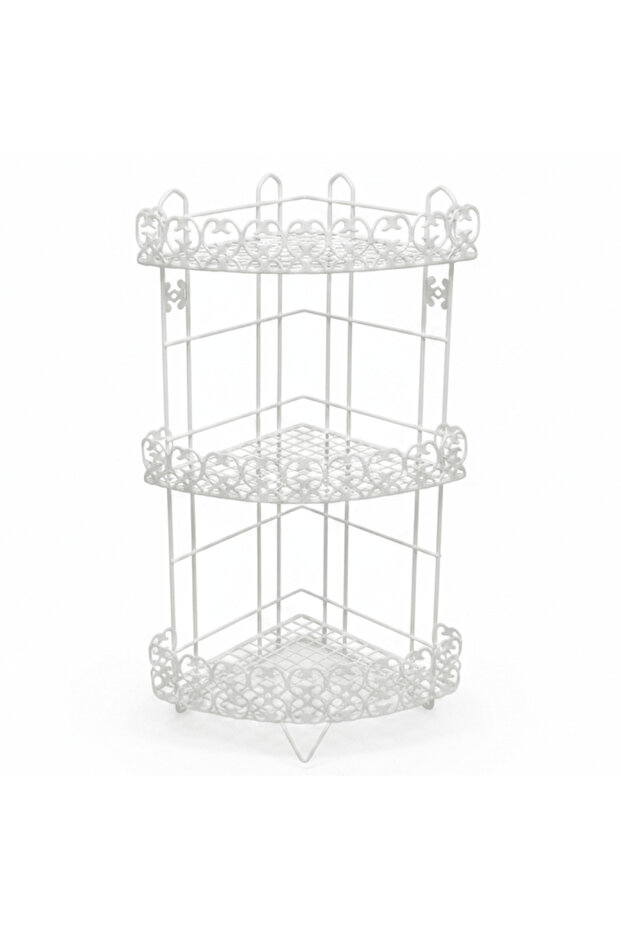 Premium White Metal 3-Tier Storage Rack for Kitchen Bathroom and Home Organization – 60 cm