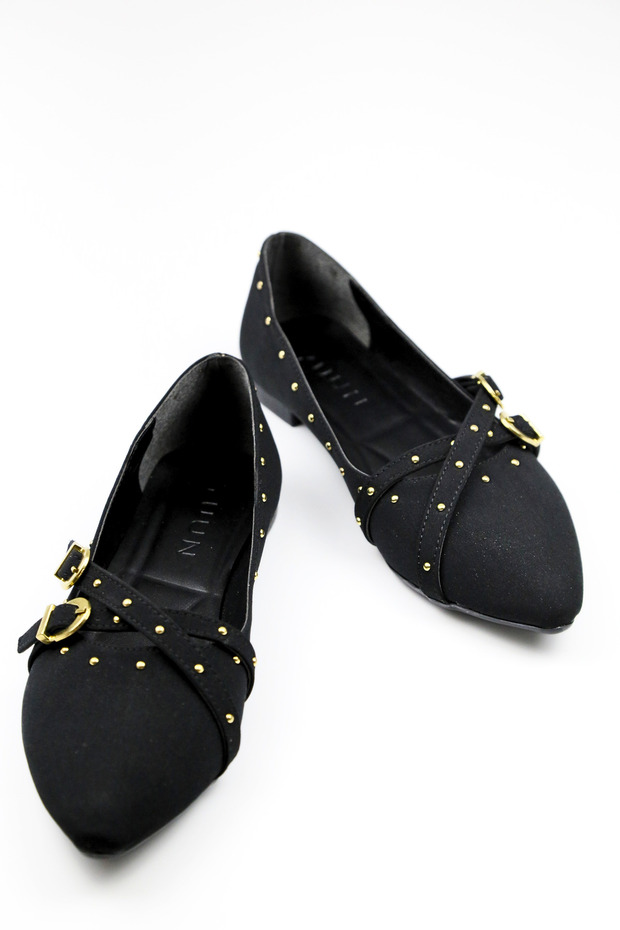 Esha Troklu Double Strap Satin Women's Ballet Flats