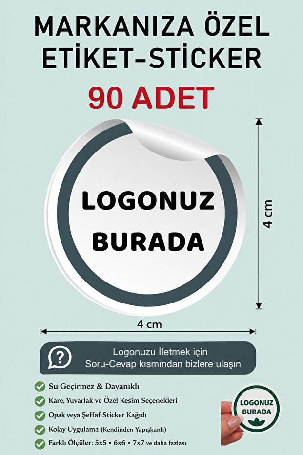 GSticker Kişiye Özel Firma Şirket Marka Butik Logo Sticker Paketleme Kargo Ambalaj Etiketi Şeffaf Sticker
