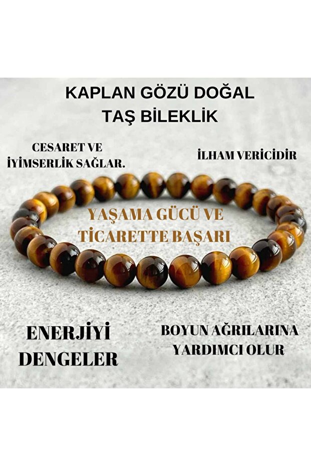 Certified Tiger Eye Natural Stone Bracelet 6 Mm