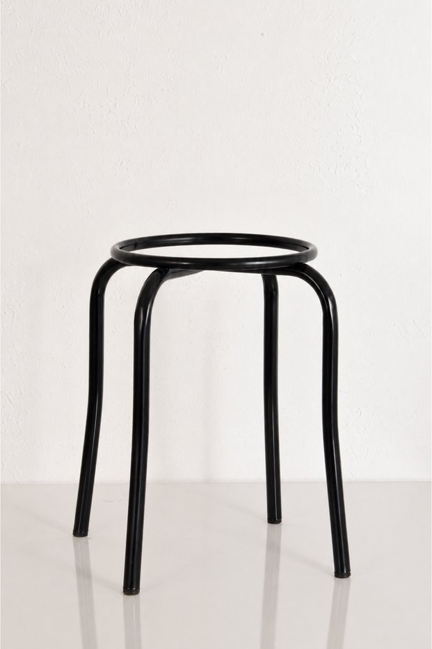 1 Piece Stool Frame Black Painted Frame Height 41.5 cm