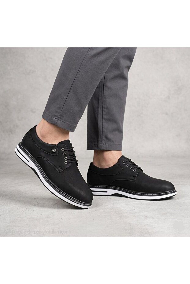 Lace-Up Heel Support Simple Model Artificial Leather Sports Men's Shoes Mk-200