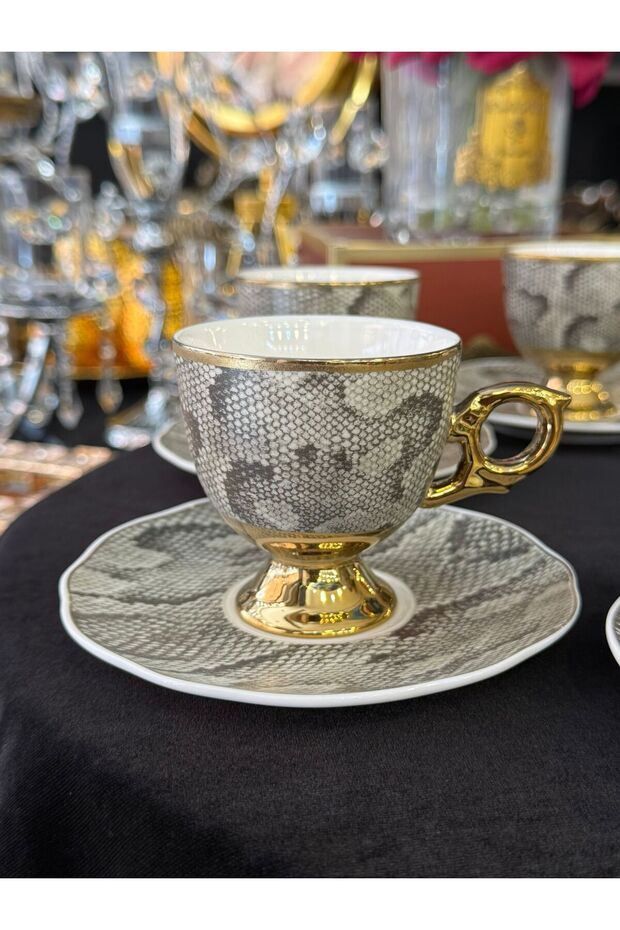 ESTERHOMEDECOR porcelain coffee cup set for 6 people