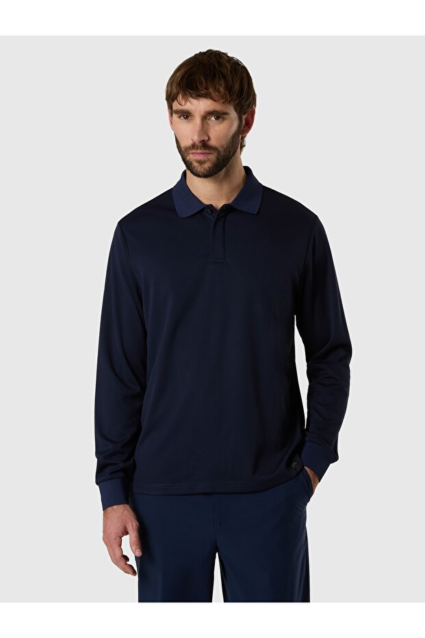 Regular Fit Coolmax ® Long Sleeve Polo Collar Men's T-Shirt