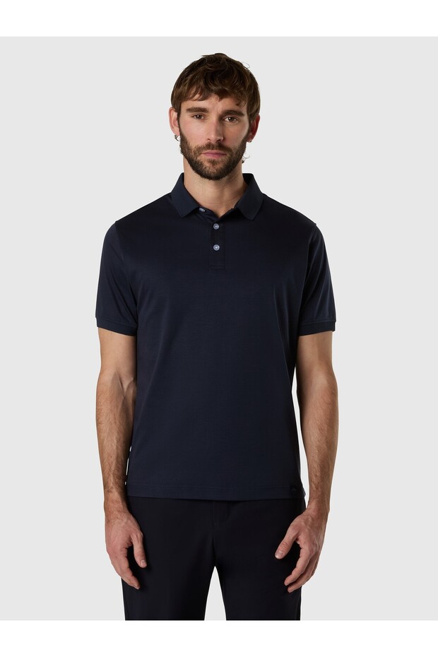 Regular Fit Silk Blend Cotton Polo Collar Men's T-Shirt