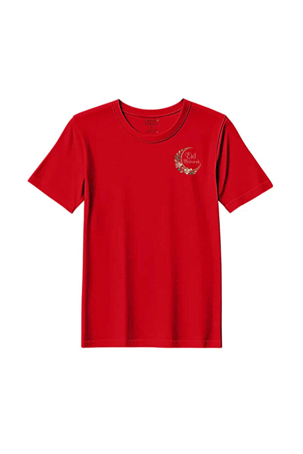 Eid T-Shirt - Floral Eid Mubarak Embroidered Design, Premium Polycotton, Breathable Unisex Festive Wear for Men & Women