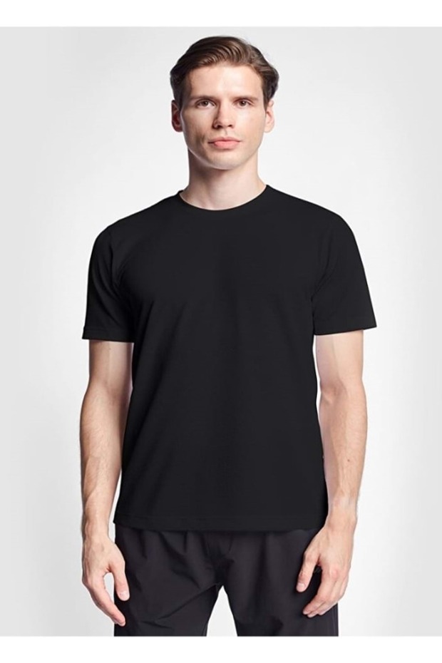 26S-1298-26B Men's Short Sleeve T-Shirt - Black - St03042-Black-L