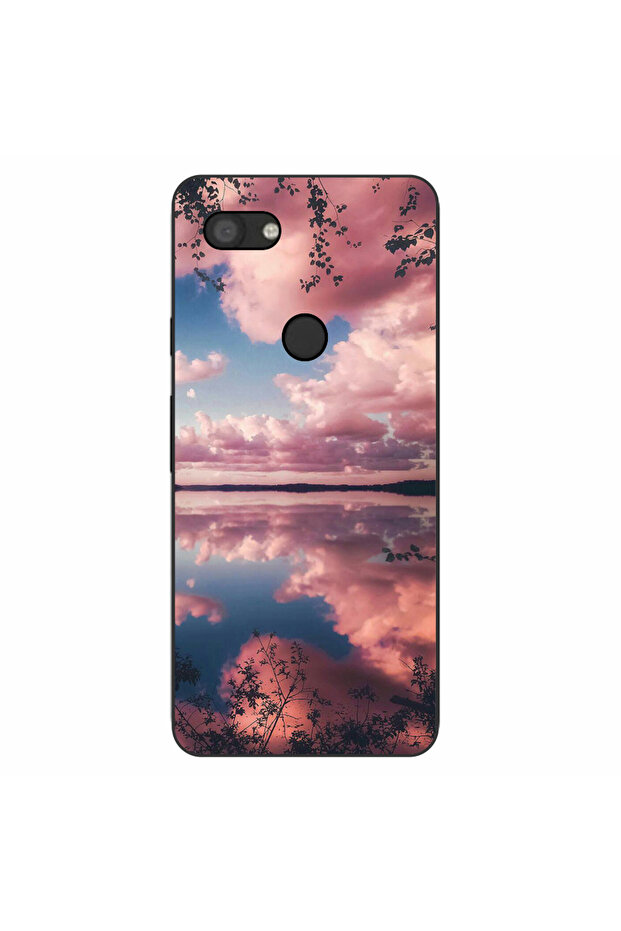 Case compatible with Google Pixel 3A Silicone Gel Tpu Pattern Pink Clouds