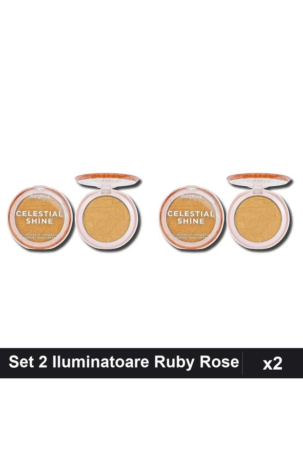 Set 2 Iluminatoare Celestial Shine 05, Highlighter Stralucitor Blush
