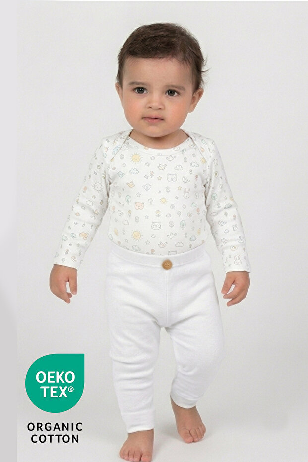 White 100% Cotton Baby Leggings Pants