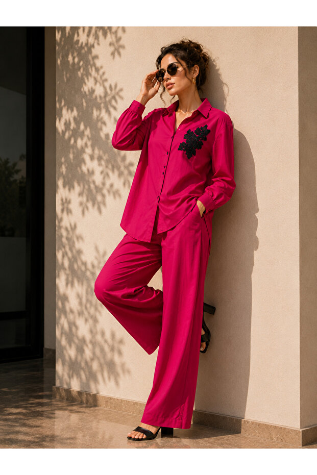 -Fuchsia Noir Co-Ord Set - 2