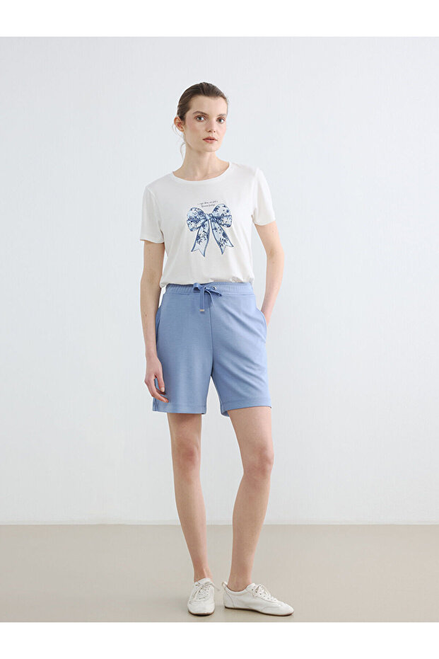 Vizyon New Season Soft Touch Women's Shorts with Elastic Waist