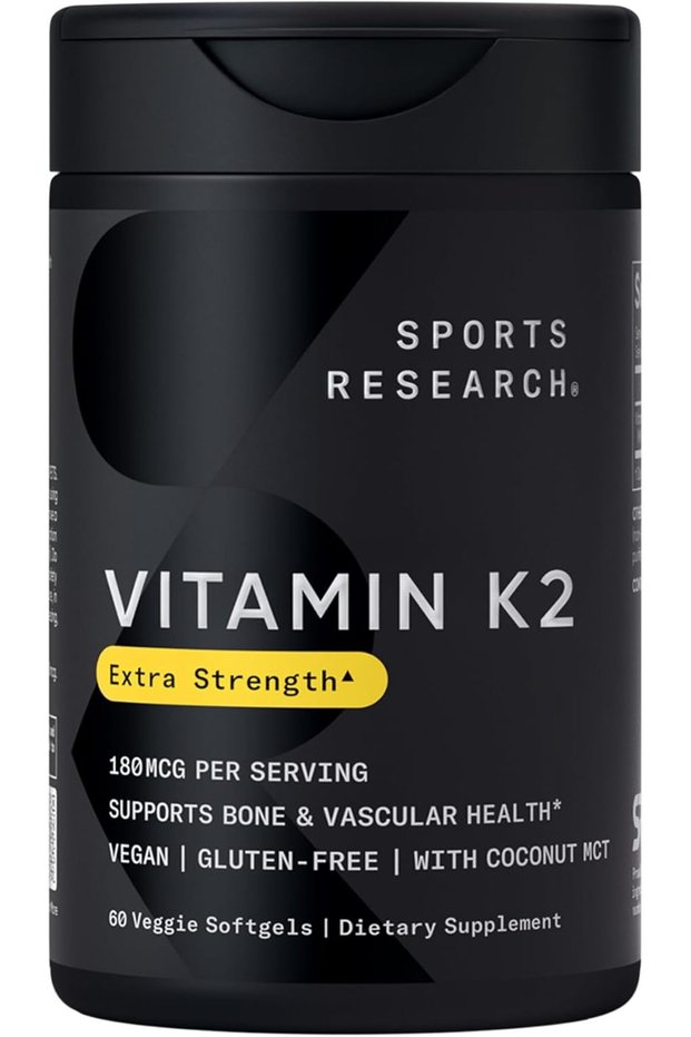 Vitamin K2 MK7 180mcg with Coconut Oil - 60 Veggie Softgels - Vegan Certified, Non-GMO Verified & Gluten-Free