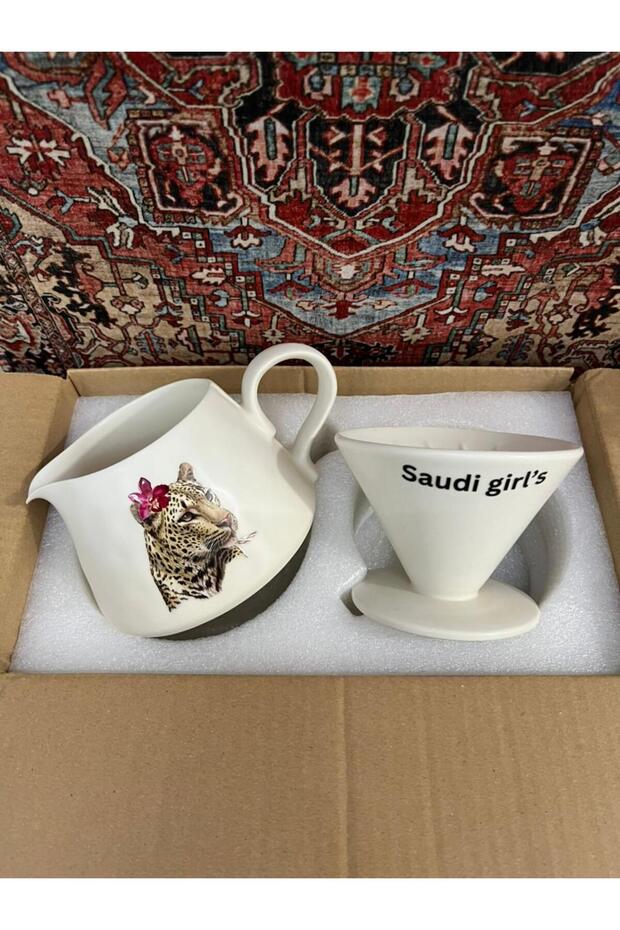 سيرفر وقمع قهوة Saudi Girl's سعة 480 مل