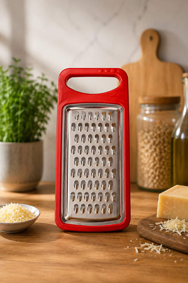 Mini Grater with Bowl Stainless Steel Multi-Purpose Hand Grater Red
