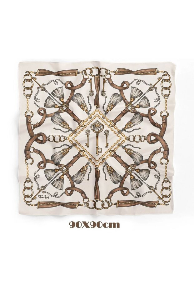 90X90 Imperial Key Scarf/Foular