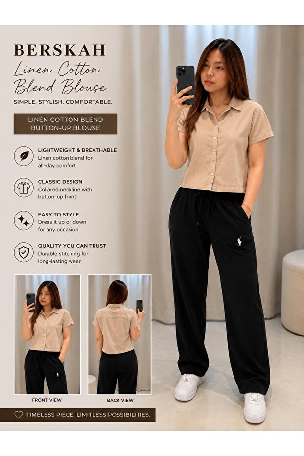 Linen Cotton Blend Blouse