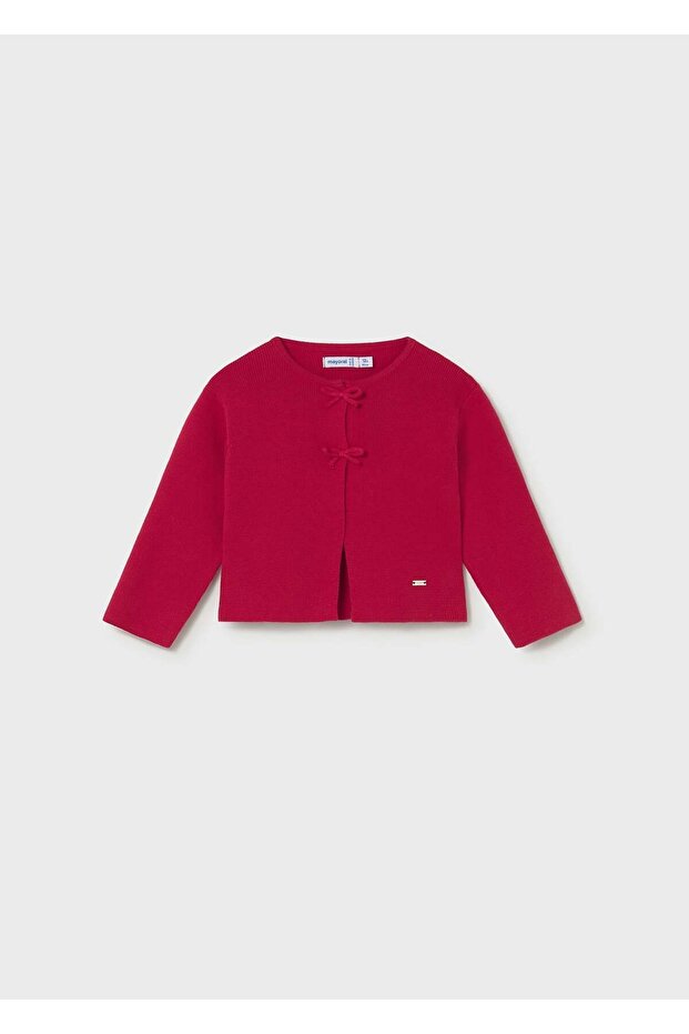 Baby Girl Mercerized Bowknot Cardigan Red