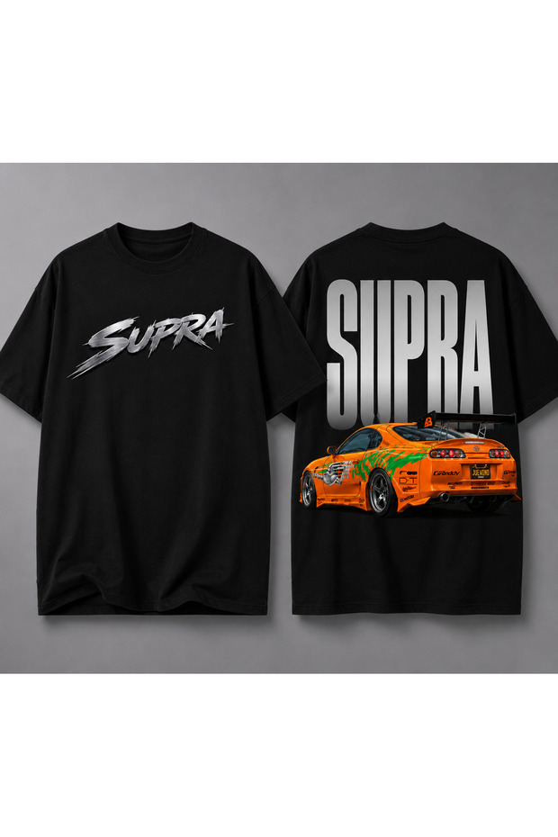 Unisex Oversize T-Shirt Supra Printed 100% Cotton Large Size T-Shirt Comfortable Fit