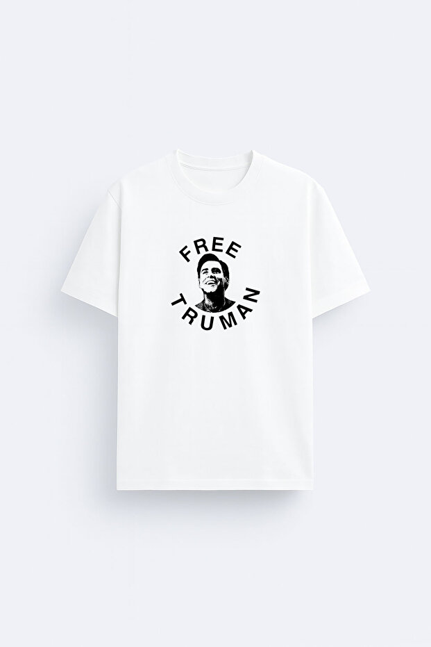 Truman Show Printed Crew Neck White T-Shirt T-Shirt