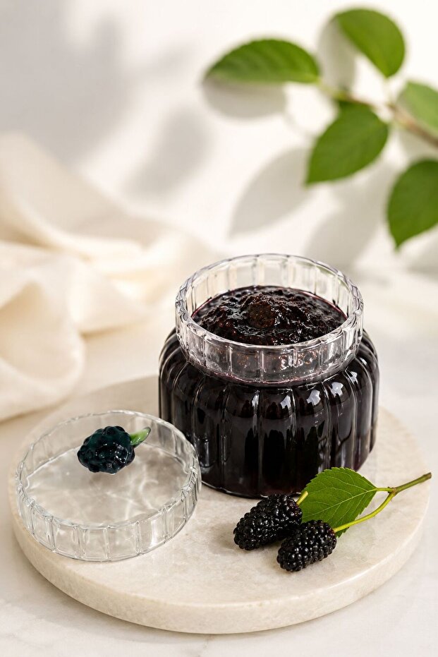 Luxury Glass Jam Jar & Turkish Delight Jar Presentation Jar, Figured Glass Jar 350 ml