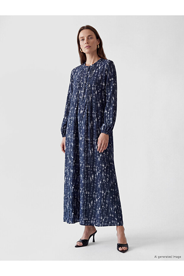 Original Hakim Collar Patterned Dress