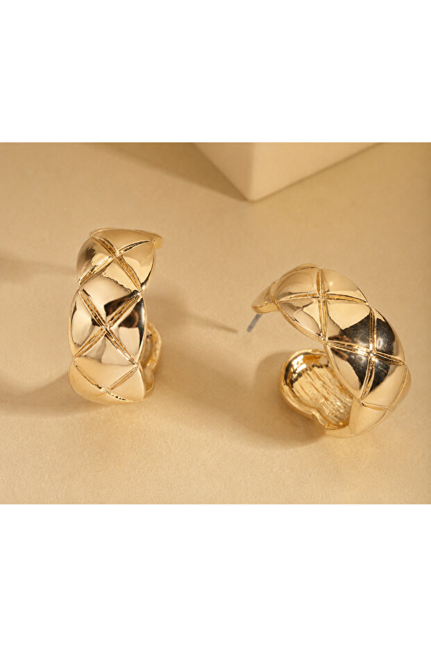Quilted Luxe Gold Hoops