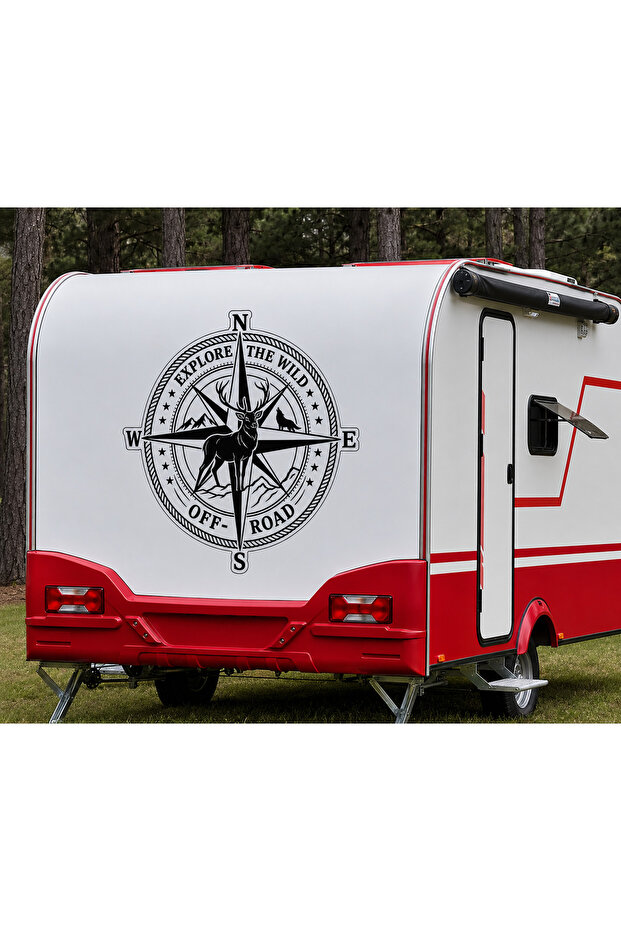Caravan Sticker Compass 90 cm Diameter, with Transfer Paper