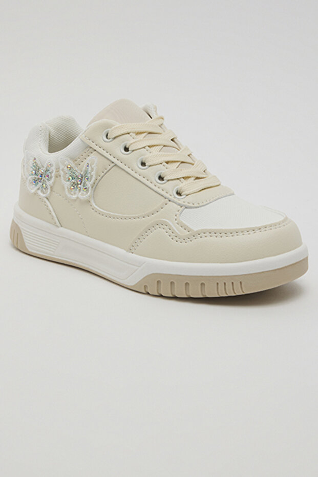 Butterfly Appliqued Lace Up Sneakers