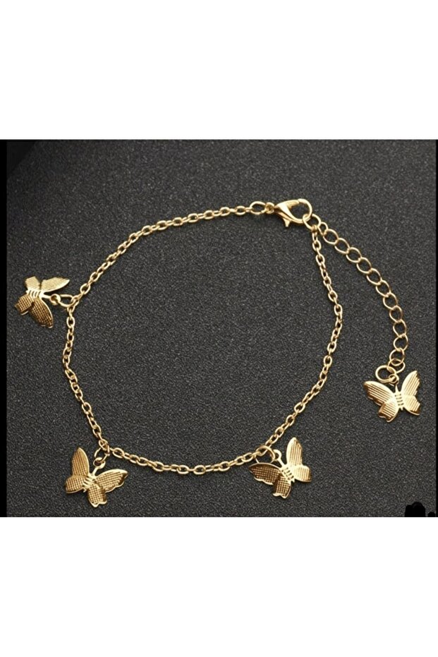 Butterfly Detailed Chain Women's Anklet