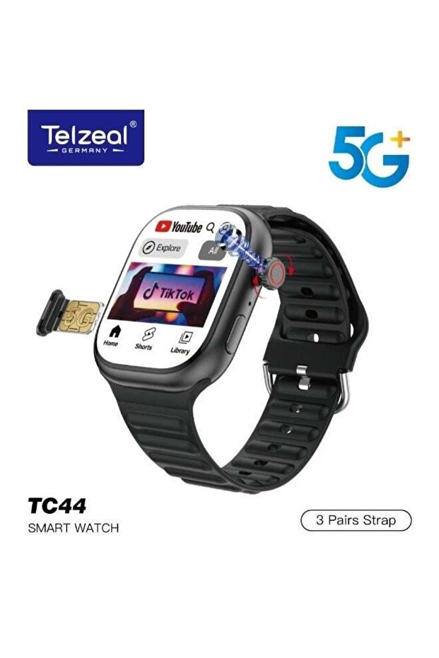TC44 5G Smart Watch with SIM Support HD Camera & Full Touch Display